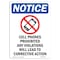 Signmission OSHA Notice Sign, 18" Height, Rigid Plastic, Cell Phones Prohibited Sign With Symbol, Portrait OS-NS-P-1218-V-10539 - alternate 1